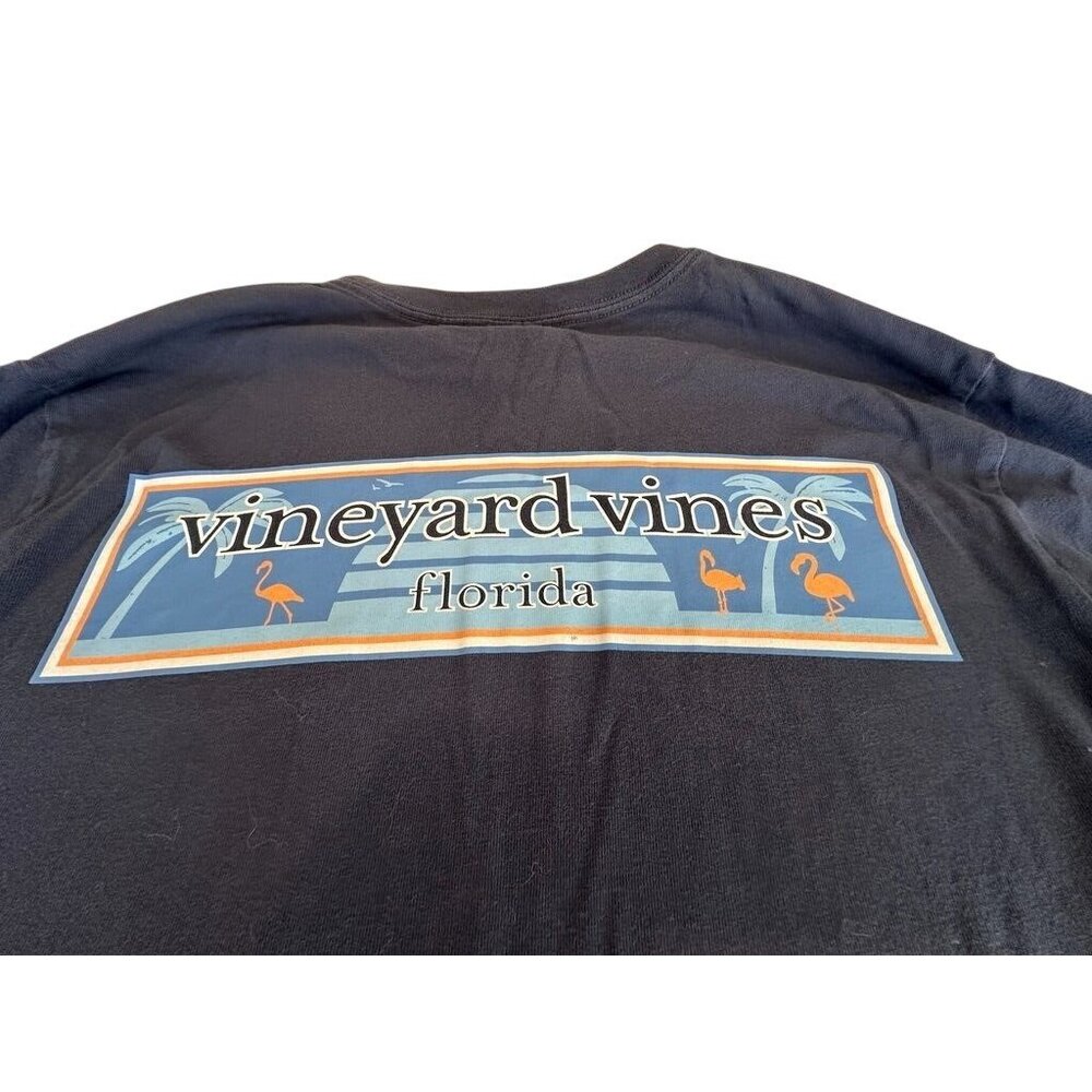 Vineyard Vines Adult TShirt Sz XS LS CrewNeck Jersey Knit Navy Blue Florida Logo - Picture 8 of 16